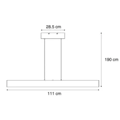 Moderne Hängelampe schwarz inkl. LED 3-Stufen-Dimmbar Easylift - Straight