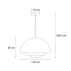 Moderne Hängelampe schwarz mit goldener Innenseite - Loes