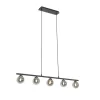 Moderne Hängelampe schwarz 100 cm 5-Licht mit Rauchglas - Athen