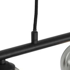 Moderne Hängelampe schwarz 100 cm 5-Licht mit Rauchglas - Athen