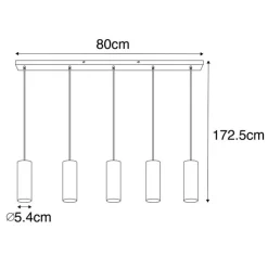 Moderne Hängelampe schwarz 5-flammig - Jeana