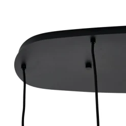 Moderne Hängelampe schwarz mit bernsteinfarbenem Glas 5-flammig - Sheena