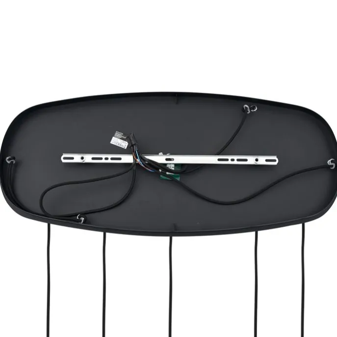 Moderne Hängelampe schwarz mit bernsteinfarbenem Glas 5-flammig - Sheena