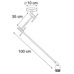 Moderne Hängelampe schwarz ohne Lampenschirm - Blitz I