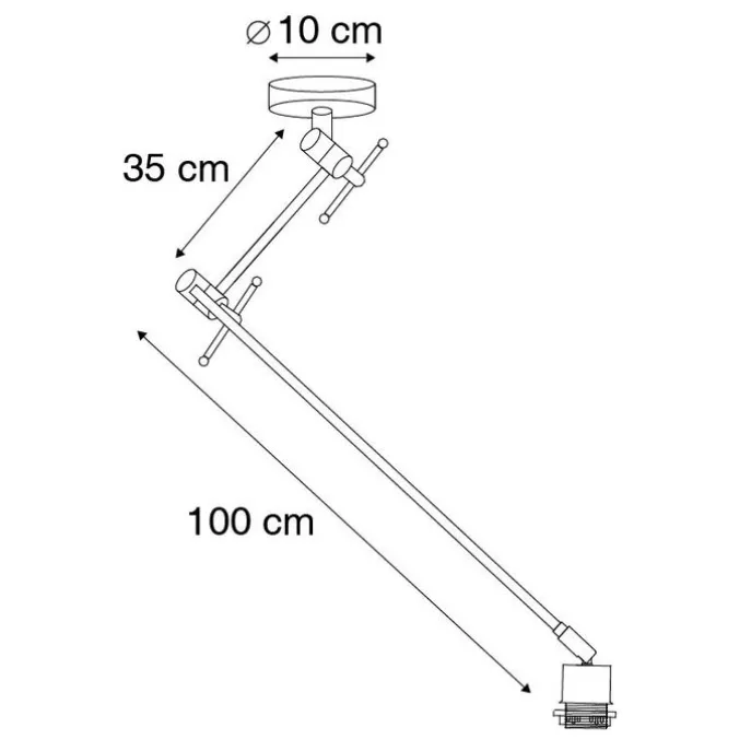 Moderne Hängelampe schwarz ohne Lampenschirm - Blitz I