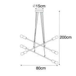 Moderne Hängelampe schwarz 80 cm 6 Lichter - Sydney