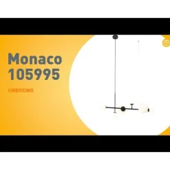 Moderne Hängelampe schwarz mit Milchglas 6 Lichter - Monaco