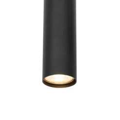 Moderne Hängelampe schwarz mit Holz 5-flammig - Jeana