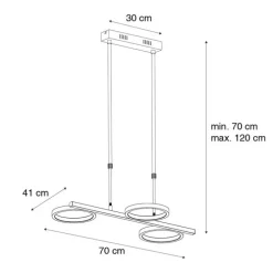 Moderne Hängelampe schwarz inkl. LED 3-stufig dimmbar 3-flammig - Vivé