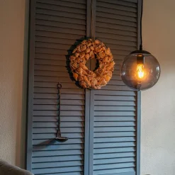 Moderne Hängelampe Schwarz mit grauem Glas 20cm - Pallon