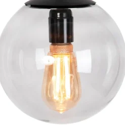 Moderne Hängelampe Schwarz mit grauem Glas 20cm - Pallon