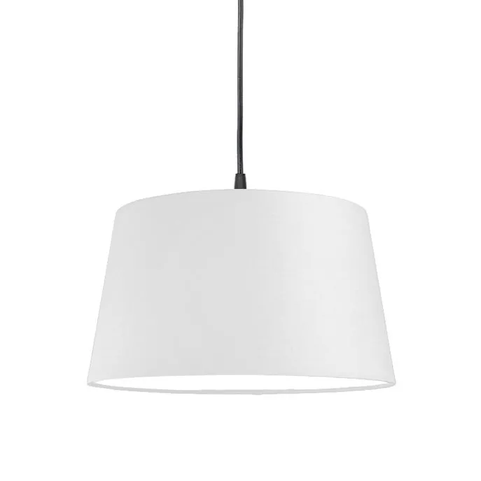 Moderne Hängelampe schwarz mit weißem Schirm 45 cm - Pendel