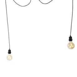 Moderne Hängelampe schwarz 2-flammig - Cava