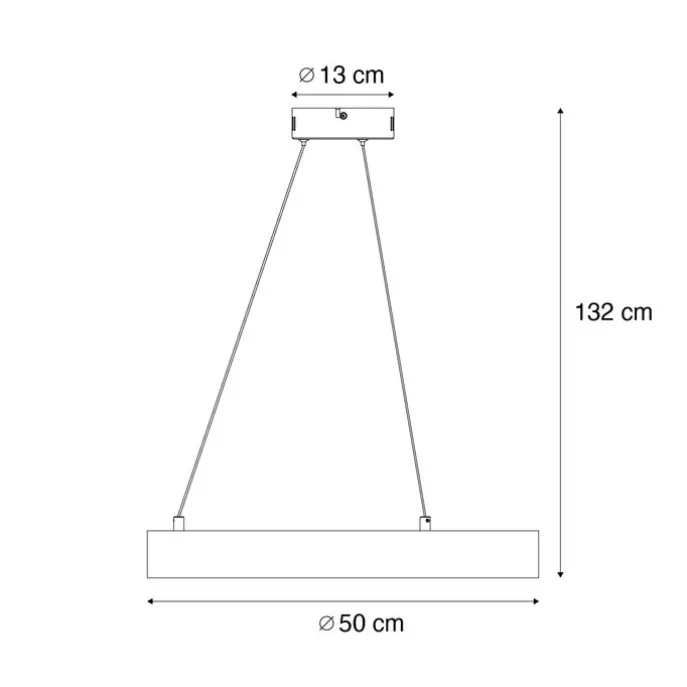Moderne Hängelampe schwarz 50cm inkl. LED 3-Stufen-Dimmbar - Organici