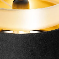 Moderne Hängelampe Schwarz mit Gold 3-flammig - Elif