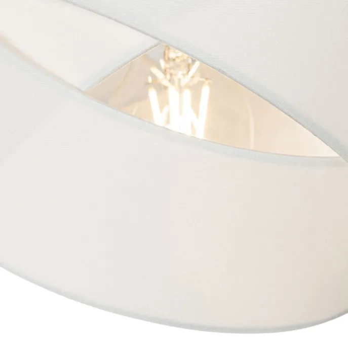 Moderne Hängelampe schwarz mit Weiß 3-Lichter - Cloth