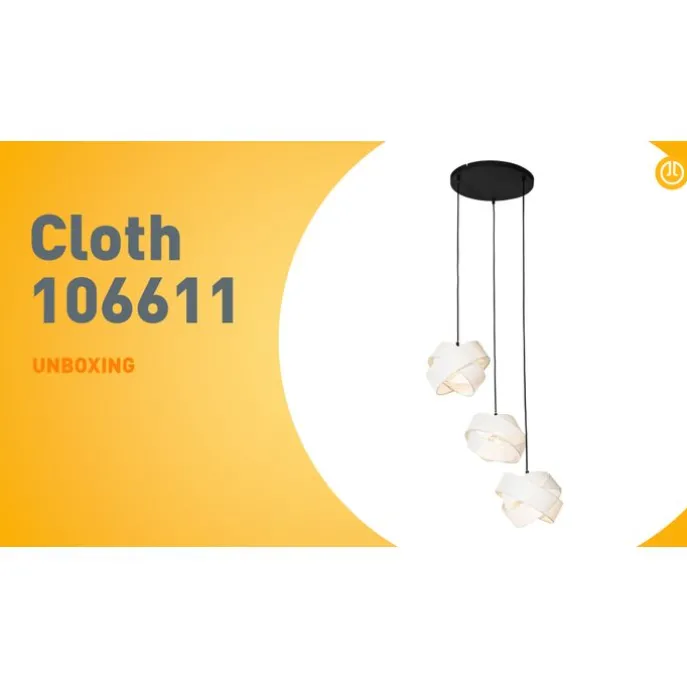 Moderne Hängelampe schwarz mit Weiß 3-Lichter - Cloth