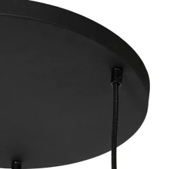 Moderne Hängelampe schwarz mit Weiß 3-Lichter - Cloth