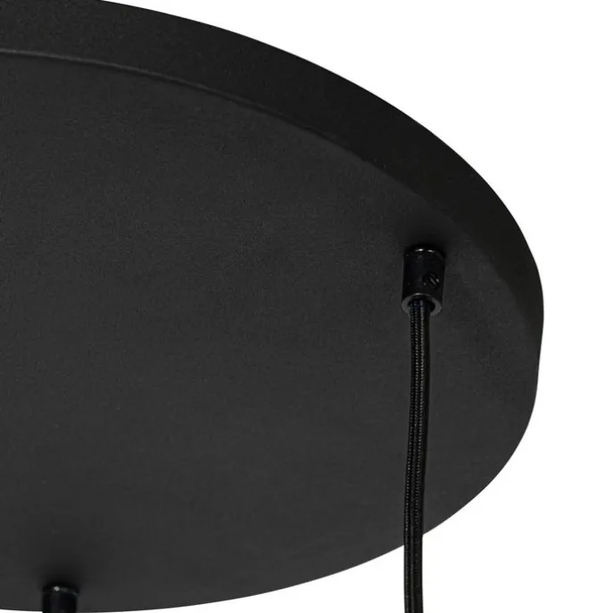 Moderne Hängelampe schwarz mit Weiß 3-Lichter - Cloth