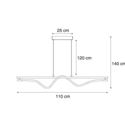 Moderne Hängelampe schwarz inkl. LED 3-Stufen-Dimmbar - Twirl