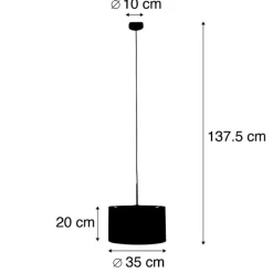 Moderne Hängelampe schwarz mit Schattenblumen 35 cm - Combi