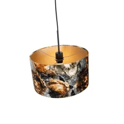 Moderne Hängelampe schwarz mit Schattenblumen 35 cm - Combi