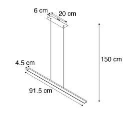 Moderne Hängelampe schwarz 90 cm inkl. LED - Banda