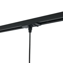 Moderne Hängelampe schwarz mit weißem Glas für 1-Phasen-Schienensystem - Iconic Perle