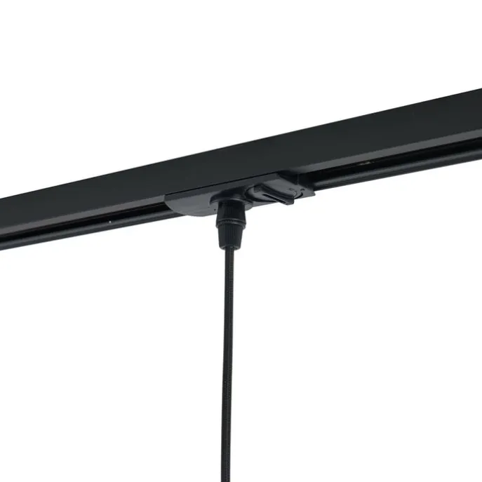 Moderne Hängelampe schwarz mit weißem Glas für 1-Phasen-Schienensystem - Iconic Perle