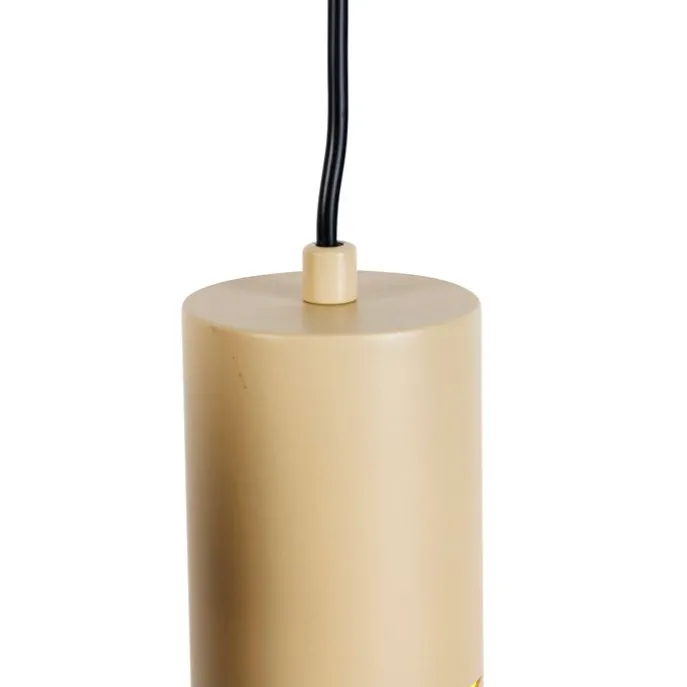 Moderne Hängelampe schwarz mit Taupe und Beige 6-flammig - Stream