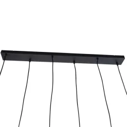 Moderne Hängelampe schwarz mit Taupe und Beige 6-flammig - Stream