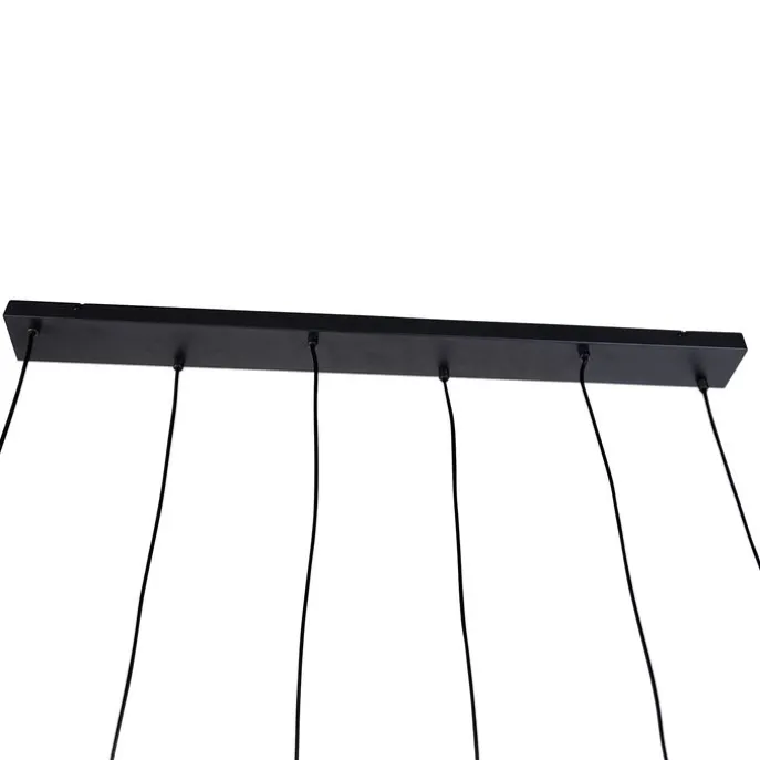 Moderne Hängelampe schwarz mit Taupe und Beige 6-flammig - Stream