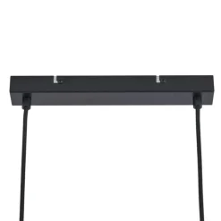 Moderne Hängelampe schwarz mit Holz und Rauchglas 4-flammig - Aleks