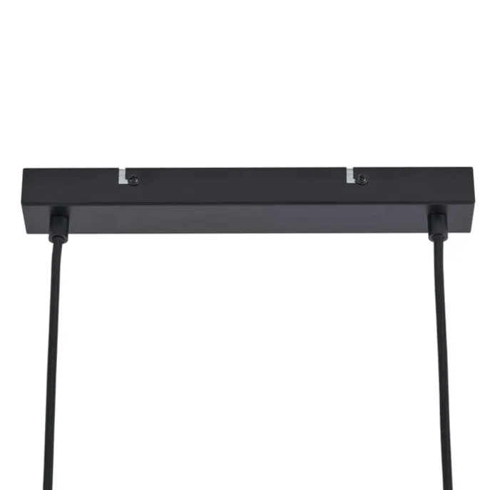 Moderne Hängelampe schwarz mit Holz und Rauchglas 4-flammig - Aleks