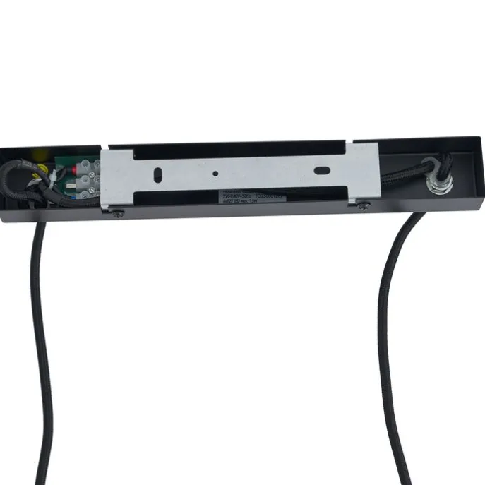 Moderne Hängelampe schwarz mit Holz und Rauchglas 4-flammig - Aleks