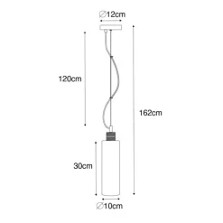 Moderne Hängelampe schwarz mit Rauchglas - Stavelot