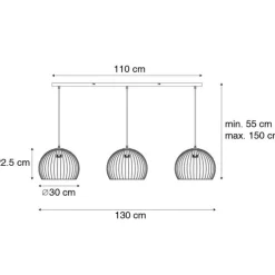 Moderne Hängelampe schwarz 3-flammig - Koopa