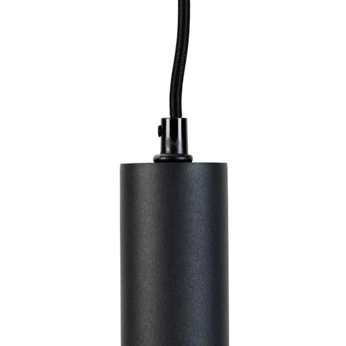 Moderne Hängelampe schwarz mit Rauchglas 5-Licht - Clayton