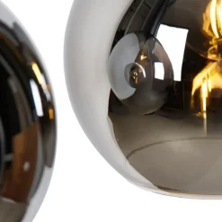 Moderne Hängelampe schwarz mit Rauchglas 5-Licht - Clayton