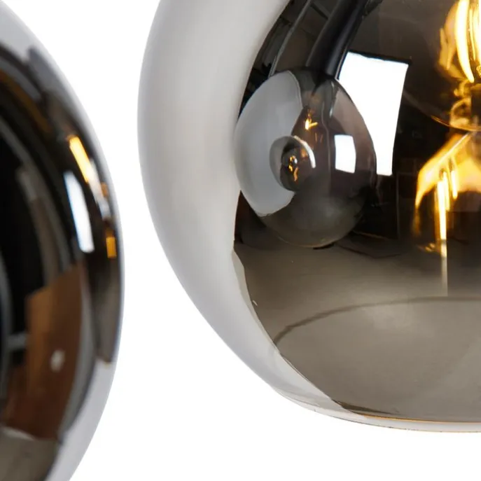 Moderne Hängelampe schwarz mit Rauchglas 5-Licht - Clayton