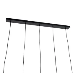 Moderne Hängelampe schwarz mit Rauchglas 5-Licht - Clayton