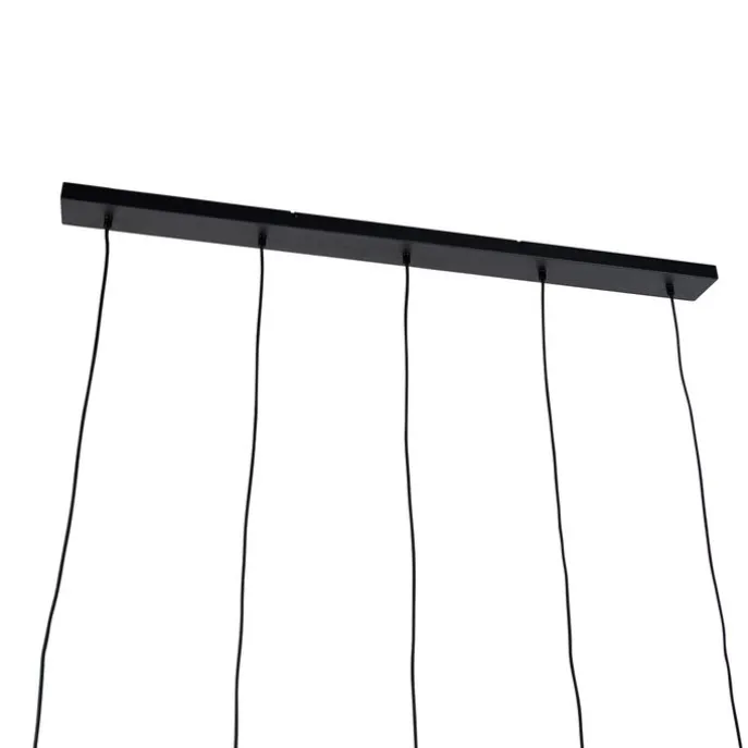 Moderne Hängelampe schwarz mit Rauchglas 5-Licht - Clayton