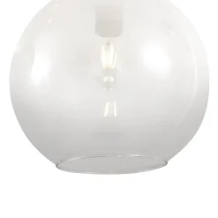 Moderne Hängelampe schwarz mit weißem Glas rund 7-flammig - Misty