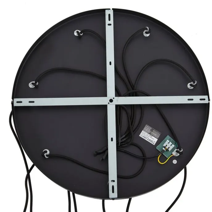 Moderne Hängelampe schwarz mit weißem Glas rund 7-flammig - Misty