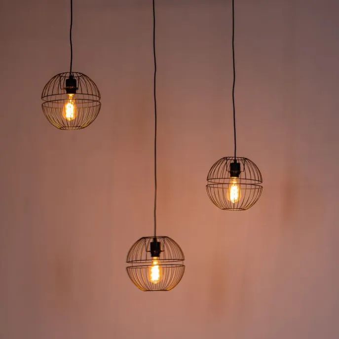 Moderne Hängelampe schwarz 3-flammig - Sphaera