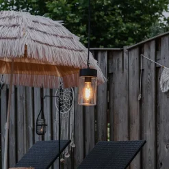 Moderne Hängelampe Schwarz mit Glas IP44 - Jarra