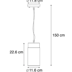 Moderne Hängelampe Schwarz mit Glas IP44 - Jarra