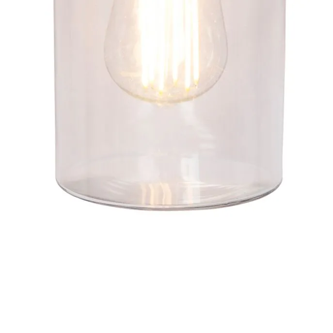 Moderne Hängelampe Schwarz mit Glas IP44 - Jarra