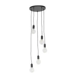 Moderne Hängelampe schwarz 35 cm 5-Licht - Facil