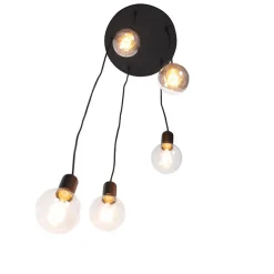 Moderne Hängelampe schwarz 35 cm 5-Licht - Facil